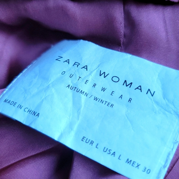 Zara Woman Outerwear Autumn/Winter Pink Faux Fur Teddy Jacket Coat Size L - Picture 9 of 11